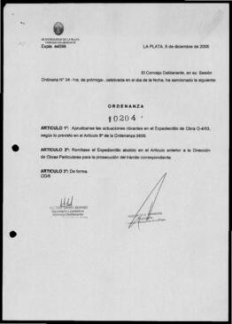 Ordenanza n° 10204 de 2006