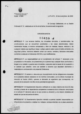 Ordenanza n° 10459 de 2008