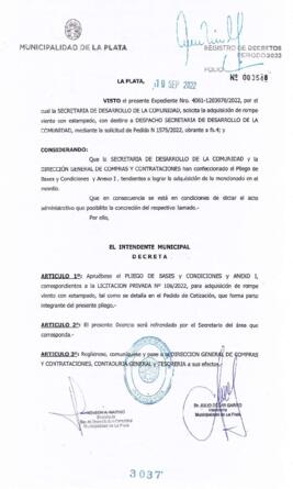 Decreto nº 3037 de 2022, GARRO, Julio cesar