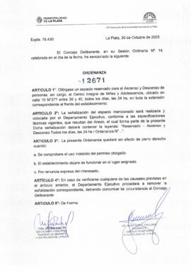 Ordenanza n° 12671 de 2025