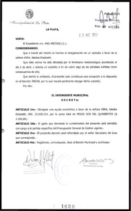 Decreto n° 1629 de 2013, Bruera, Oscar Pablo
