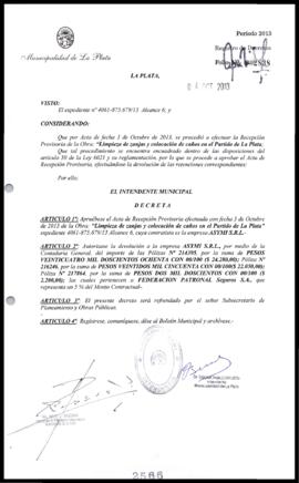 Decreto n° 2566 de 2013, Bruera, Oscar Pablo