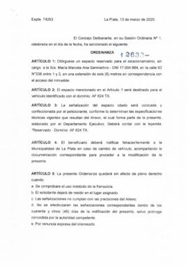 Ordenanza n° 12633 de 2025