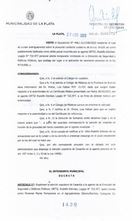 Decreto nº 1420 de 2023, GARRO, Julio cesar