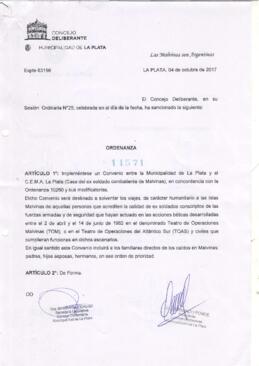 Ordenanza nº 11571 de 2017