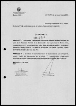 Ordenanza n° 10192 de 2006