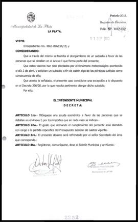 Decreto n° 2252 de 2013, Bruera, Oscar Pablo