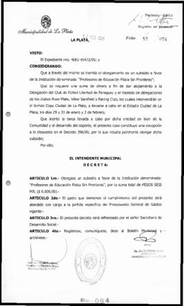 Decreto n° 64 de 2005, Alak, Julio Cesar