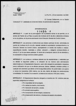 Ordenanza n° 10456 de 2008