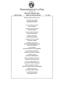 Boletín Municipal nº 1139 - martes, 31 de enero de 2017