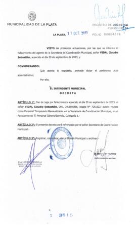 Decreto nº 3615 de 2023, GARRO, Julio cesar