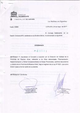 Ordenanza nº 11511 de 2017