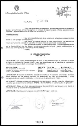 Decreto n° 1664 de 2013, Bruera, Oscar Pablo