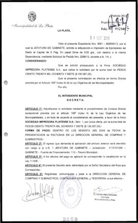 Decreto n° 2569 de 2013, Bruera, Oscar Pablo