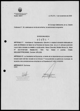Ordenanza n° 10178 de 2006