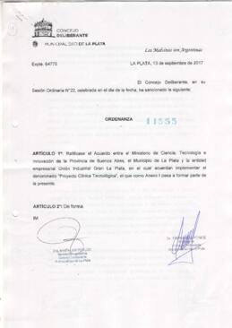 Ordenanza nº 11555 de 2017