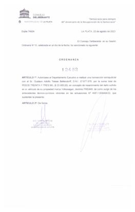 Ordenanza nº 12482 de 2023