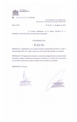 Ordenanza nº 12292 de 2022