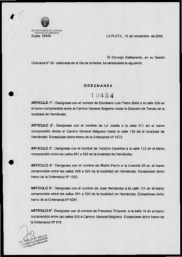 Ordenanza n° 10454 de 2008