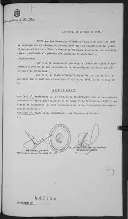 Ordenanza n° 4919 de 1981