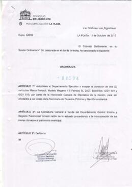 Ordenanza nº 11574 de 2017
