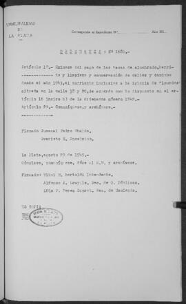 Ordenanza n° 1680 de 1949