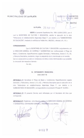 Decreto nº 627 de 2021, GARRO, Julio cesar