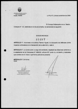 Ordenanza n° 10197 de 2006