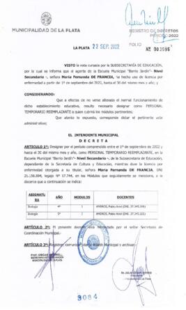 Decreto nº 3084 de 2022, GARRO, Julio cesar