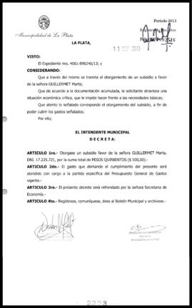 Decreto n° 2323 de 2013, Bruera, Oscar Pablo