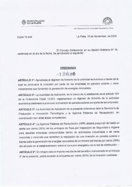 Ordenanza n° 12680 de 2025