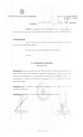 Decreto nº 643 de 2021, GARRO, Julio cesar