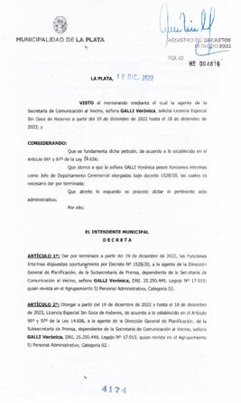 Decreto nº 4174 de 2022, GARRO, Julio cesar