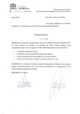 Ordenanza nº 12467 de 2023