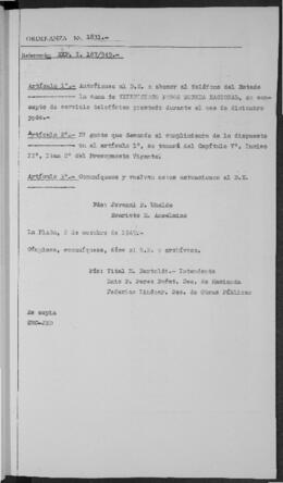 Ordenanza n° 1831 de 1949