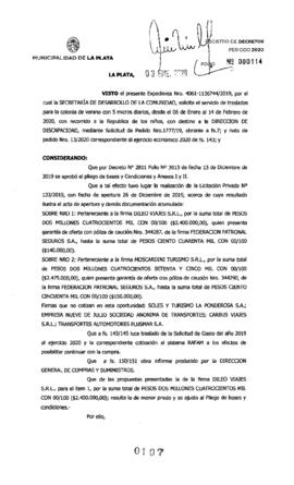 Decreto nº 107 de 2020, GARRO, Julio cesar
