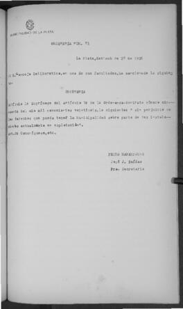 Ordenanza n° 81 de 1926