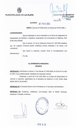 Decreto nº 749 de 2024, ALAK, Julio Cesar