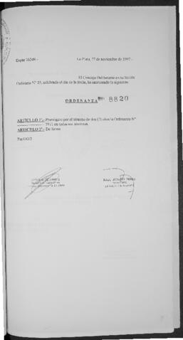 Ordenanza n° 8820 de 1997