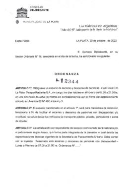 Ordenanza nº 12344 de 2022