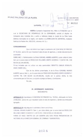 Decreto nº 2024 de 2021, GARRO, Julio cesar