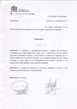 Ordenanza nº 11514 de 2017