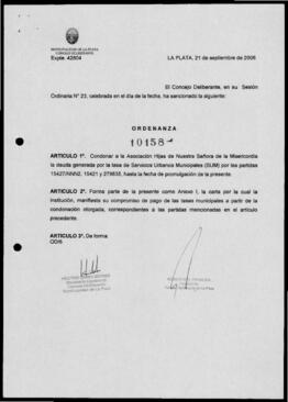 Ordenanza n° 10158 de 2006