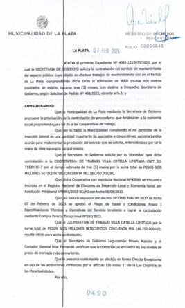 Decreto nº 490 de 2023, GARRO, Julio cesar