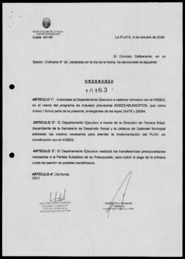 Ordenanza n° 10163 de 2006