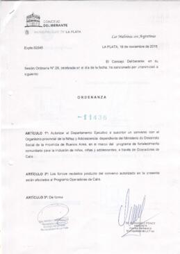 Ordenanza nº 11436 de 2016