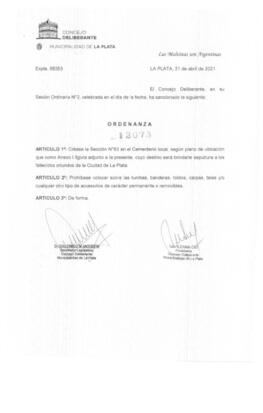 Ordenanza nº 12073 de 2021