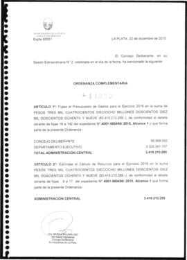 Ordenanza n° 11358 de 2015