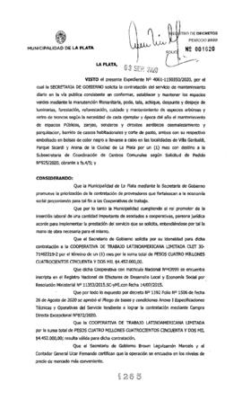 Decreto nº 1265 de 2020, GARRO, Julio cesar